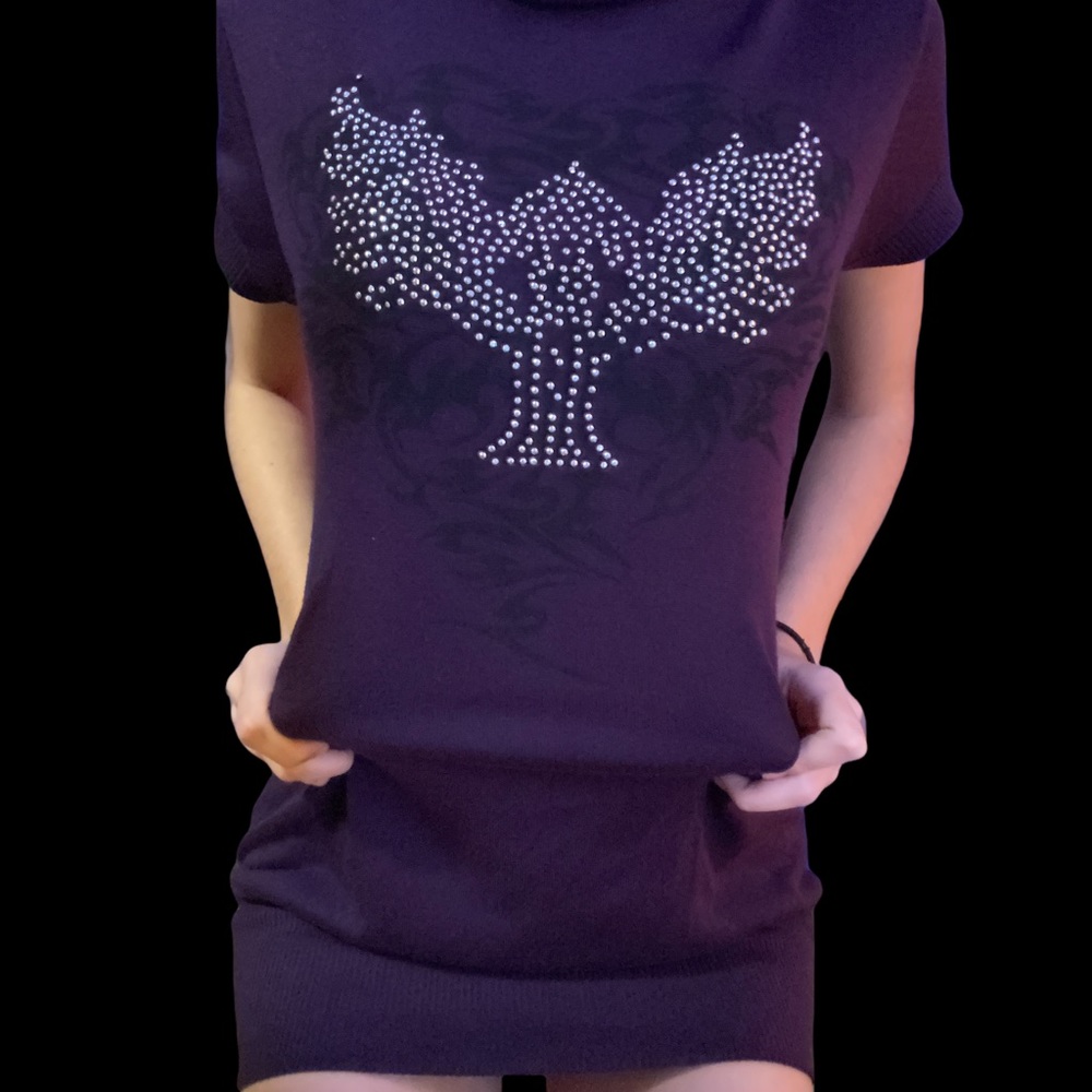 Purple Y2K Turtle Neck Affliction Dress